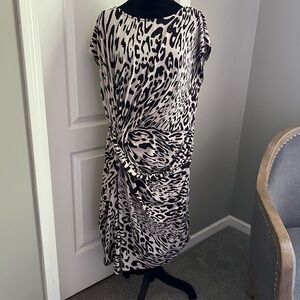 Eloquii Brown and Tan Leopard Midi Dress
